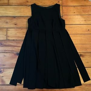 Cabi size 8 little black dress with unique pleats, midi, cocktail, unique